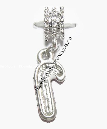 European Christmas Pendant, Zinc Alloy, Christmas Candy Cane, plated, Christmas jewelry & without troll & enamel, more colors for choice, 19x8x3.5mm, Hole:Approx 4.5mm, Length:31 , Sold By PC