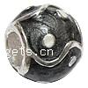 Enamel Zinc Alloy European Beads, Round, plated, without troll & large hole Approx 4.5mm 