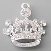 Zinc Alloy Crown Pendants, plated, with rhinestone Approx 3mm 