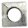 Zinc Alloy Large Hole Beads, Square, plated, smooth cadmium free Approx 6mm, Approx 
