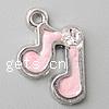 Musical Instrument Shaped Zinc Alloy Pendants, plated, enamel & with rhinestone nickel, lead & cadmium free Approx 2mm 