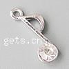 Musical Instrument Shaped Zinc Alloy Pendants, Music Note, plated, with rhinestone cadmium free Approx 2mm 