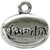 Zinc Alloy Message Pendants, Oval, plated cadmium free Approx 1.5mm, Approx 