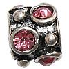 Rhinestone Zinc Alloy European Beads, Tube, plated, without troll & with rhinestone Approx 5mm 