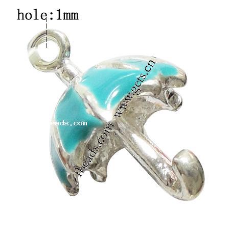 Zinc Alloy Tool Pendants, Umbrella, plated, enamel, more colors for choice, 20x13x13mm, Hole:Approx 1mm, Sold By PC