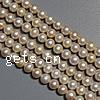 Round Cultured Freshwater Pearl Beads, natural, yellow cream, Grade A, 5-6mm Approx 0.8mm Inch 