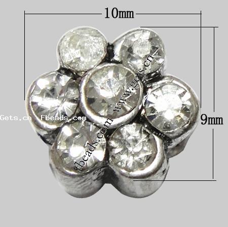 Enamel Zinc Alloy European Beads, Flower, plated, without troll & large hole, more colors for choice, 9x10x11mm, Hole:Approx 4mm, Sold By PC