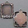 Zinc Alloy Pendant Cabochon Setting, Rectangle, plated cadmium free Approx 2mm 
