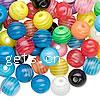Striped Resin Beads, Round, mixed colors, 8mm Approx 2.5-3mm 