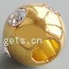 Rhinestone Brass Beads, metal, Tambor, chapado, con diamantes de imitación, más colores para la opción, 8x6.5mm, agujero:aproximado 3mm, Vendido por UD