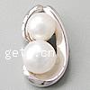 Cultured Pearl Sterling Silver Pendants, 925 Sterling Silver, with pearl, Bean, platinum plated Approx 