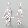 Brass Lever Back Earring Wires, Shell, plated, with loop Approx 1.7mm 