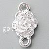 Metal Alloy Charm Connector, Flower, plated, 1/1 loop Approx 2mm 