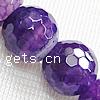 Natürliche violette Achat Perlen, Violetter Achat, rund, facettierte, 10mm, Bohrung:ca. 1mm, Länge:15.5 ZollInch, ca. 39PCs/Strang, verkauft von Strang