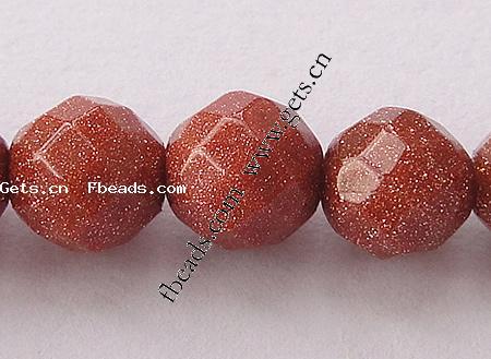 Goldstone Beads, Round, more sizes for choice & handmade faceted, Hole:Approx 1-1.5mm, Length:Approx 14.5 Inch, Sold By Strand