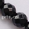 Black Stone Bead, Round & handmade faceted Approx 1-1.5mm Inch 