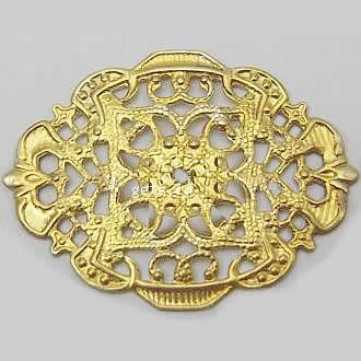 Filigree Brass Stampings, plated, hollow 