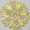 Filigree Brass Stampings, Flower, plated, hollow 20mm 