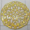 Filigree Brass Stampings, Flat Round, plated, hollow 44mm Approx 2mm 