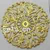 Filigree Brass Stampings, Flat Round, plated, hollow 31mm Approx 1mm 
