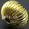 Corrugated Brass Beads, Rondelle, plated Approx 3mm 