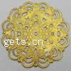 Filigree Brass Stampings, Flower, plated, hollow 31.5mm 