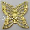 Filigree Brass Stampings, Butterfly, plated, hollow 