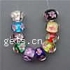 Refined Lampwork Beads, Rondelle, with flower pattern & bumpy Approx 3.5mm 
