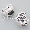 No Troll Thailand Sterling Silver European Beads, Animal, without troll Approx 5mm 