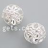 Iron Hollow Beads, Round, plated Approx 1.5mm 