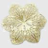 Filigree Brass Stampings, Flower, plated, hollow 