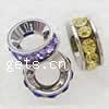 Rondelle Rhinestone Spacer, Brass, plated, with rhinestone Approx 4mm 