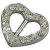 Zinc Alloy Decorative Buckle, Heart, plated, with rhinestone nickel, lead & cadmium free Approx 3-11mm 
