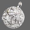 Zinc Alloy Hollow Pendants, Round, plated nickel, lead & cadmium free, 18mm Approx 3.5mm 