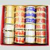 Organza Ribbon, with gold vein & single-sided, mixed colors, 40mm;270mm 