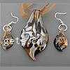 Lampwork Jewelry Sets, earring & necklace, brass lobster clasp, brass earring hook, Teardrop  Inch [