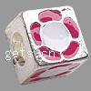 Enamel Zinc Alloy European Beads, Cube, plated, without troll & large hole Approx 5mm [