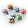 Emaille Anhänger, Polymer Ton, rund, gemischte Farben, 10mm, Bohrung:ca. 1mm, verkauft von PC
