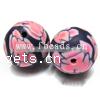 Round Polymer Clay Beads & with flower pattern Approx 1mm 