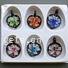 Inner Flower Lampwork Pendants, with Plastic Box, Heart, gold sand, mixed colors Approx 6mm 