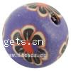 Round Polymer Clay Beads, with flower pattern, 12mm Approx 2mm 