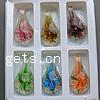 Inner Flower Lampwork Pendants, with Plastic Box, Teardrop, gold sand, mixed colors Approx 7mm 