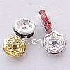 Rondelle Rhinestone Spacer, Brass, rack plating, with rhinestone Grade AAA, 10mm Approx 2mm [