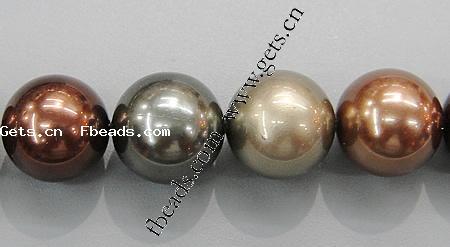 South Sea Shell Beads, Round, different size for choice, mixed colors, nickel, lead & cadmium free, Grade A, Hole:Approx 1mm, Length:16 Inch, Sold By Strand