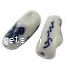 Blue and White Porcelain Beads, Shoes, hand drawing, white Approx 2mm 