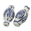 Blue and White Porcelain Beads, Vase, hand drawing, white Approx 2mm 
