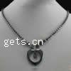 Magnetic Necklace, Non Magnetic Hematite, with Plastic, Heart 3-8.5x3-8mm Inch 