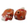 Animal Porcelain Beads, Fish, hand drawing, orange Approx 2mm 