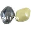 Glasierte Porzellan Perlen, Rhombus, glaciert, keine, 15x12x7mm, Bohrung:ca. 2mm, 200PCs/Tasche, verkauft von Tasche