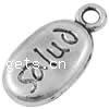 Zinc Alloy Message Pendants, Oval, plated Approx 1.5mm 